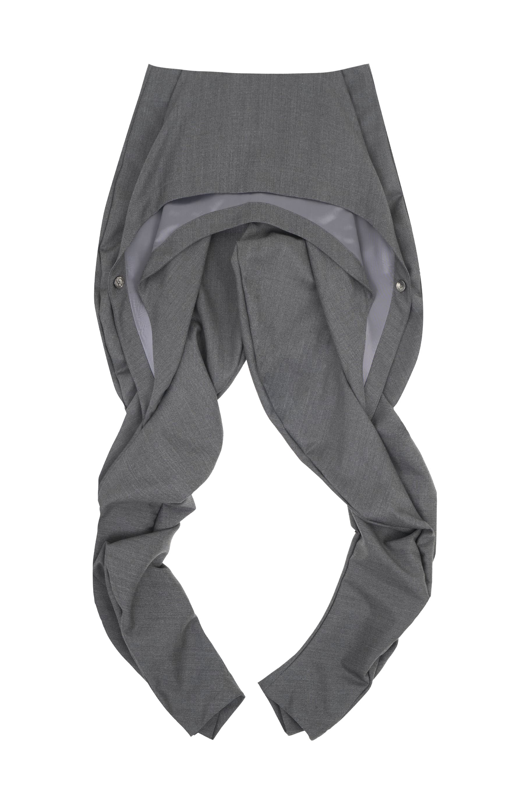 Double Draped Wave Trousers (Grey) — vue 1