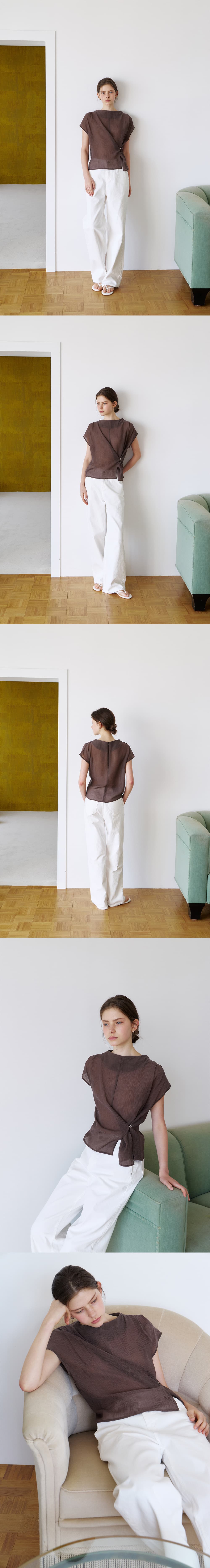 mock neck wrap blouse (brown) orc 6047 — vue 6
