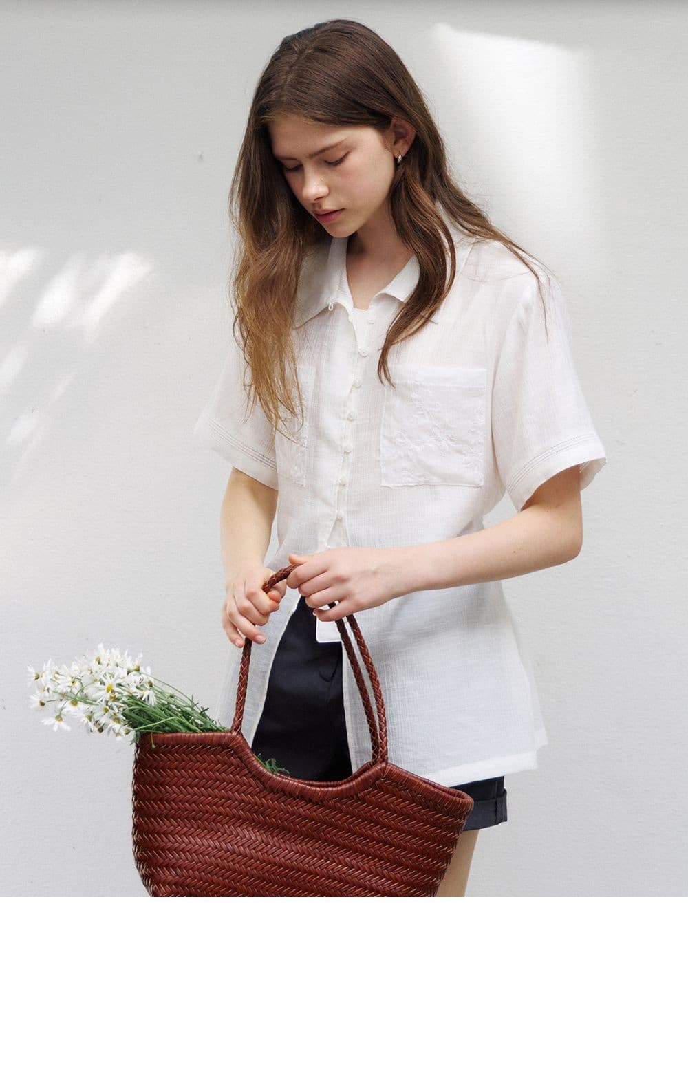lace point wrinkle shirt (ivory) orc 6049 — vue 5