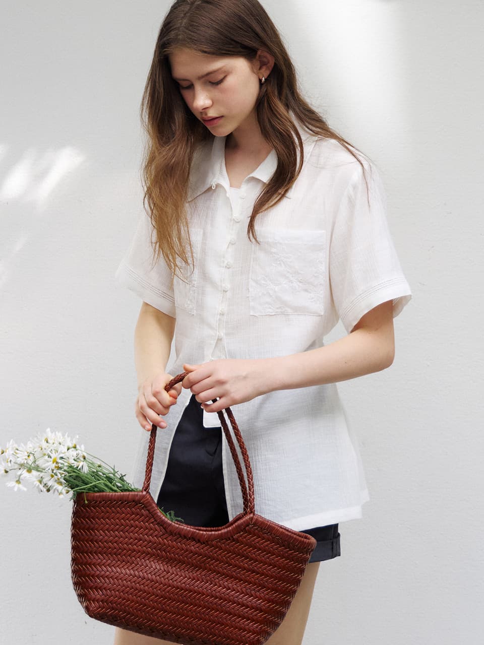 lace point wrinkle shirt (ivory) orc 6049 — vue 1