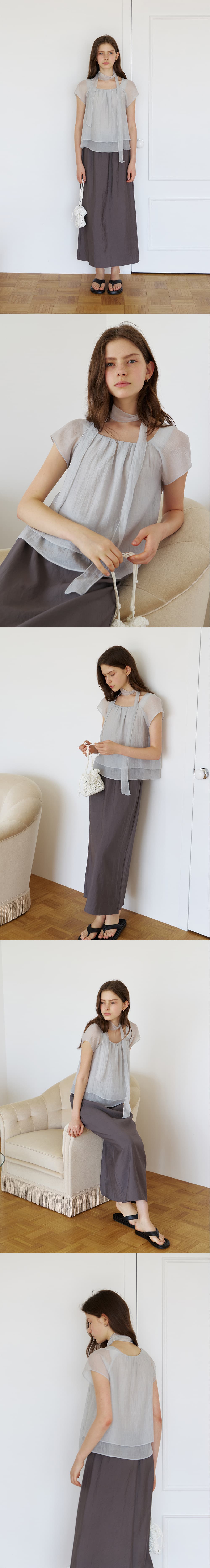 scarf set-up blouse (pale gray) orc 6051 — vue 6