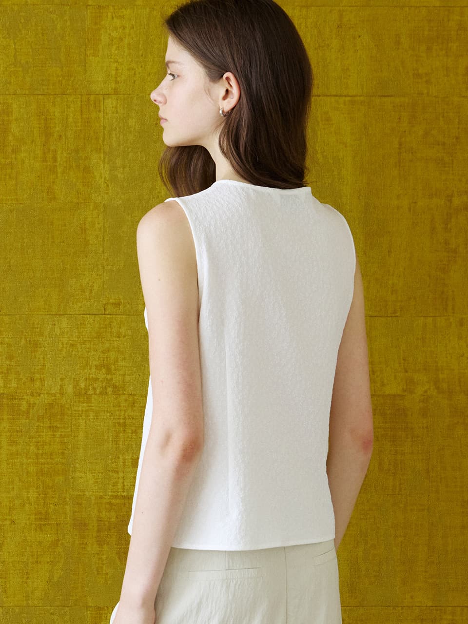 floral sleeveless blouse (white) orc 6052 — vue 2