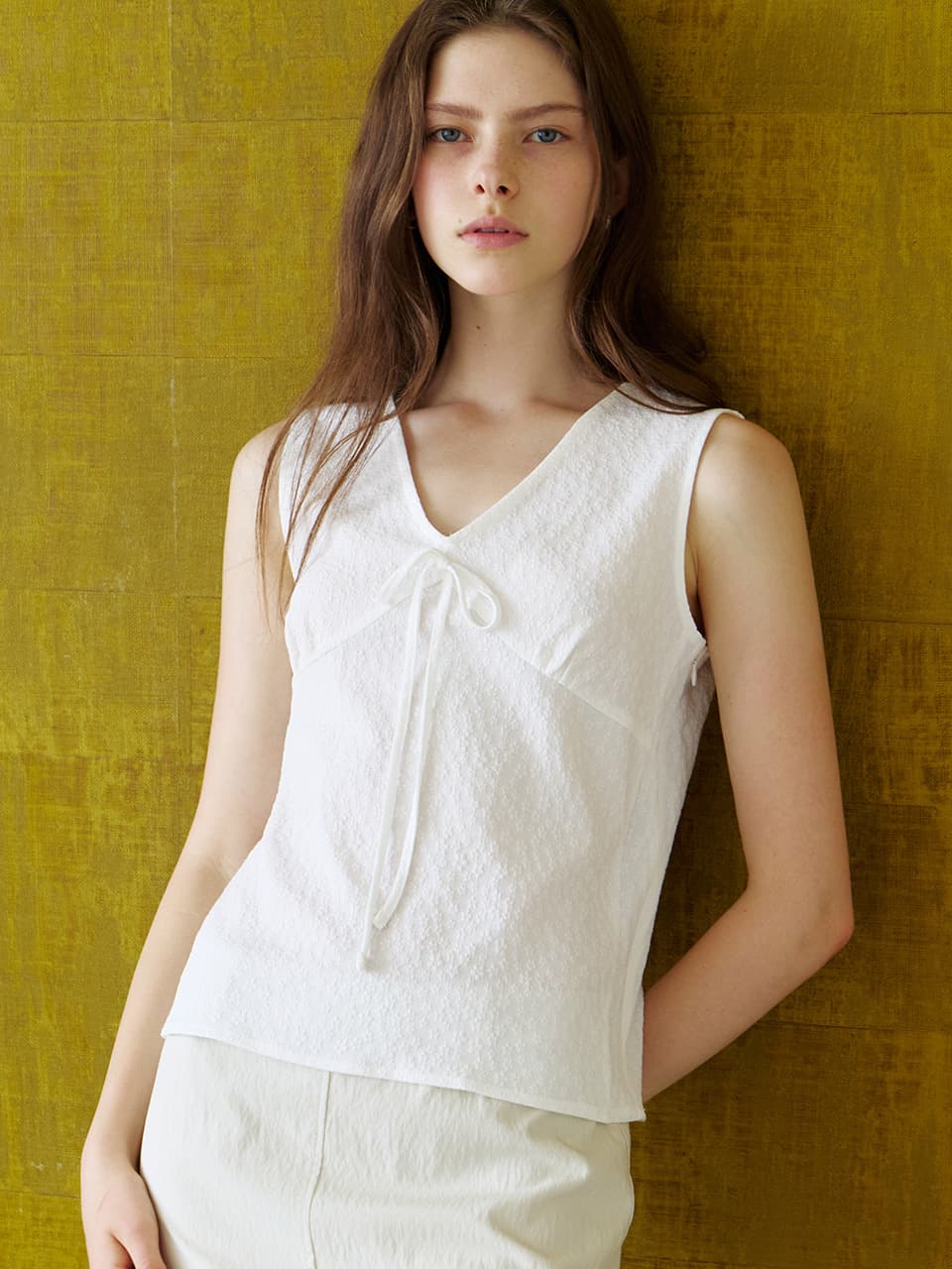 floral sleeveless blouse (white) orc 6052 — vue 3
