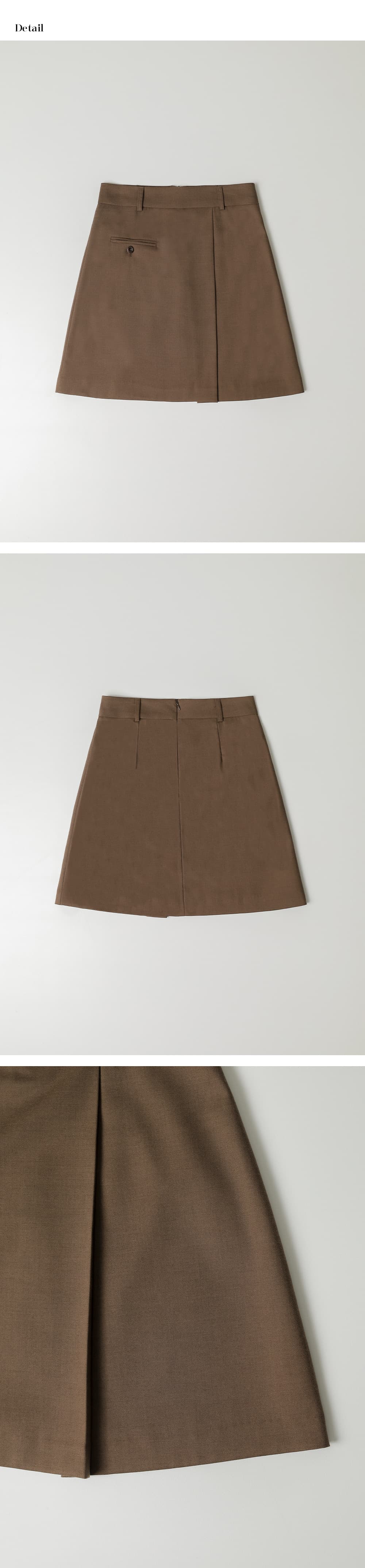 pleated wrap mini skirt (brown) orc 6056 — vue 9