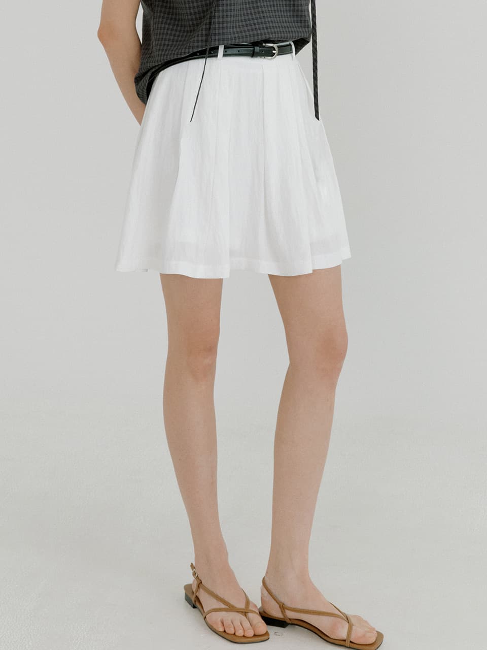 Irregular tuck skirt pants (ivory) orc 6061 — vue 2