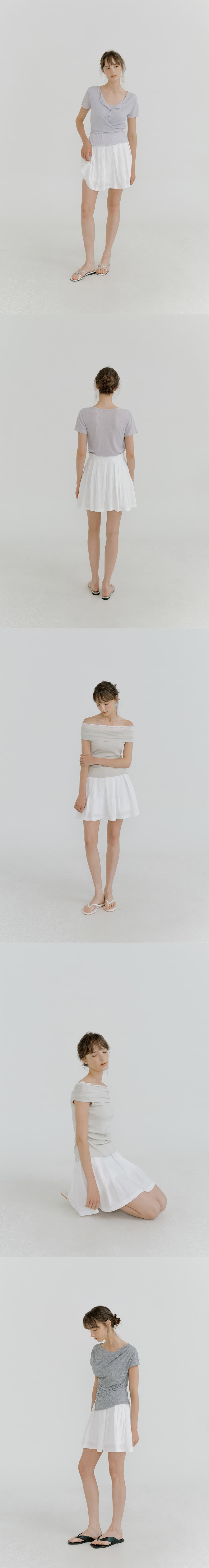 Irregular tuck skirt pants (ivory) orc 6061 — vue 6