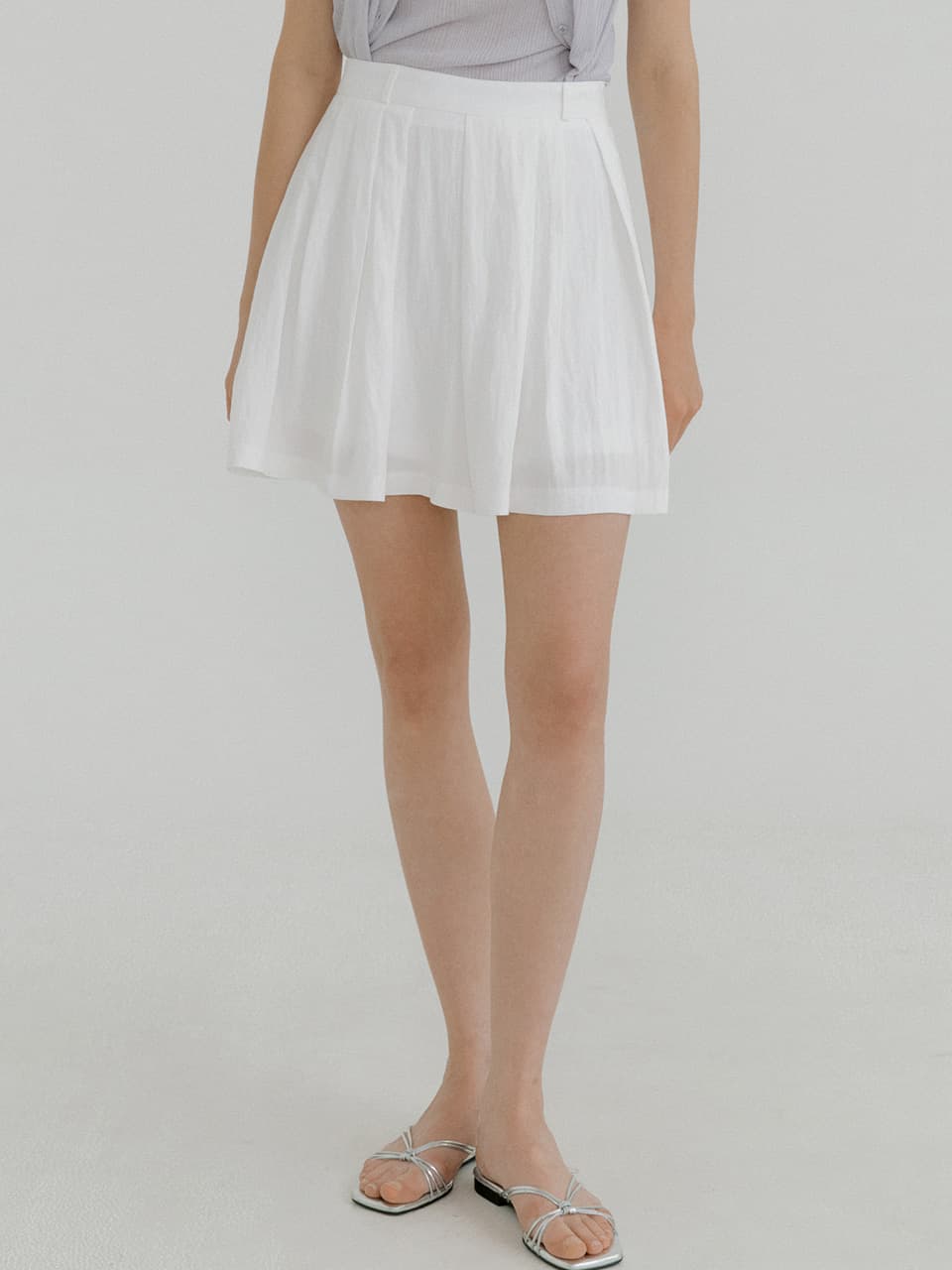 Irregular tuck skirt pants (ivory) orc 6061 — vue 1
