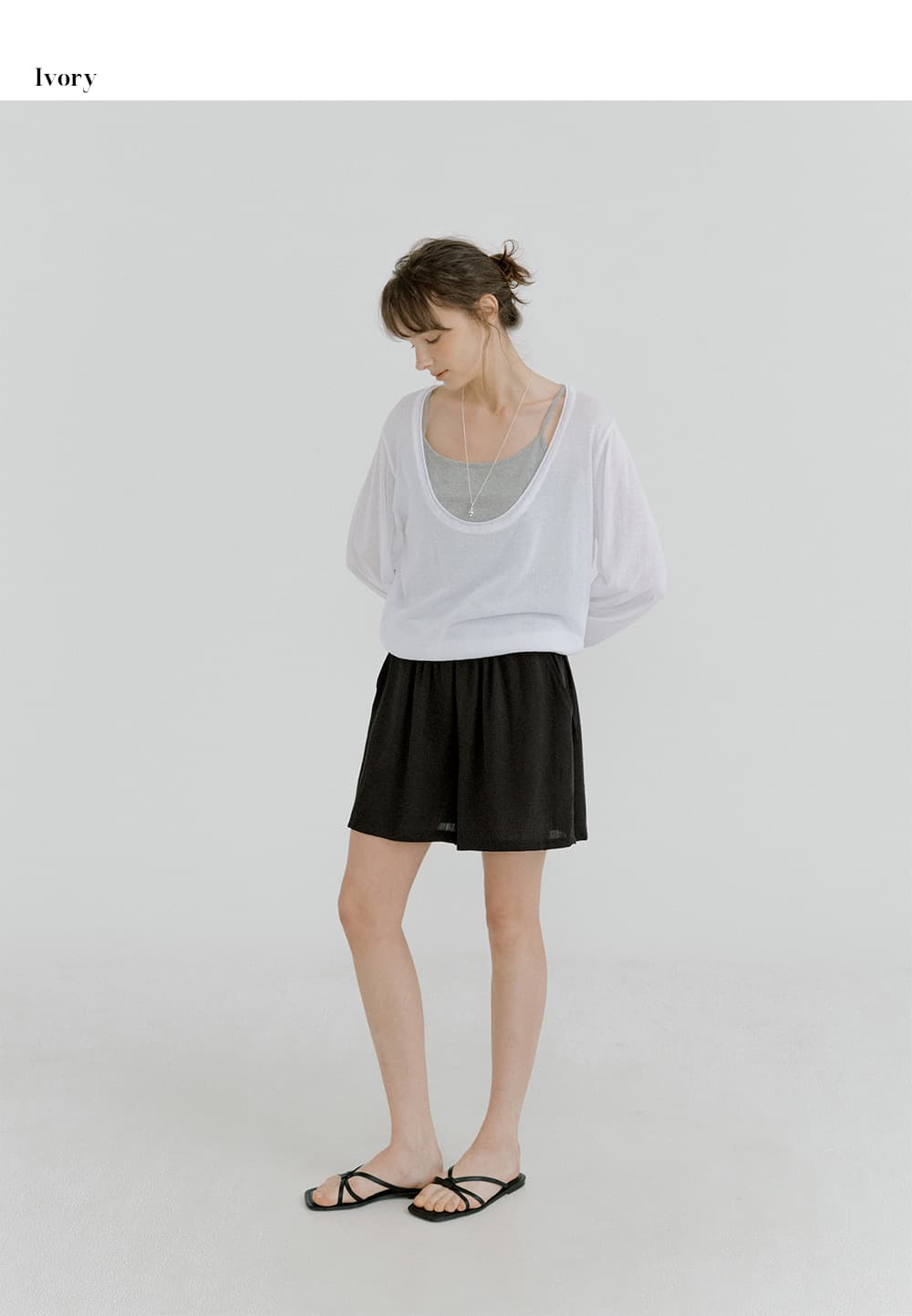 deep u-neck knit (mint grey) orc 6066 — vue 9