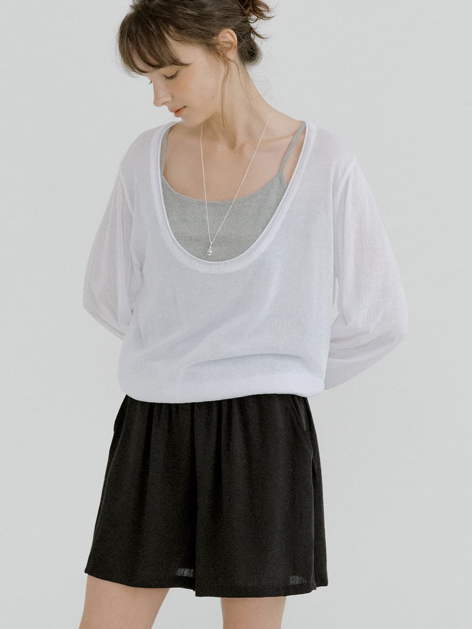 deep u-neck knit (ivory) orc 6067