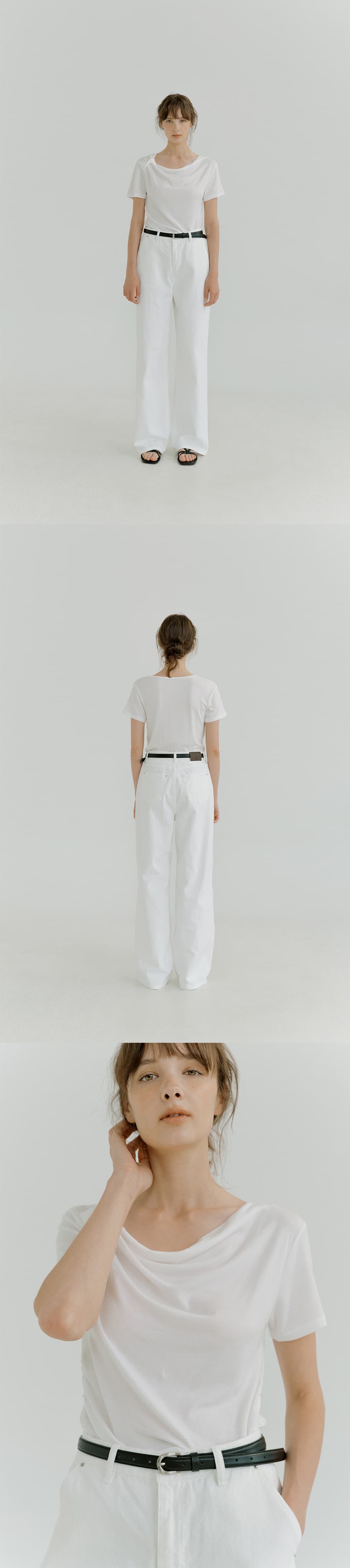 twist strap T-shirt (ivory) orc 6068 — vue 6