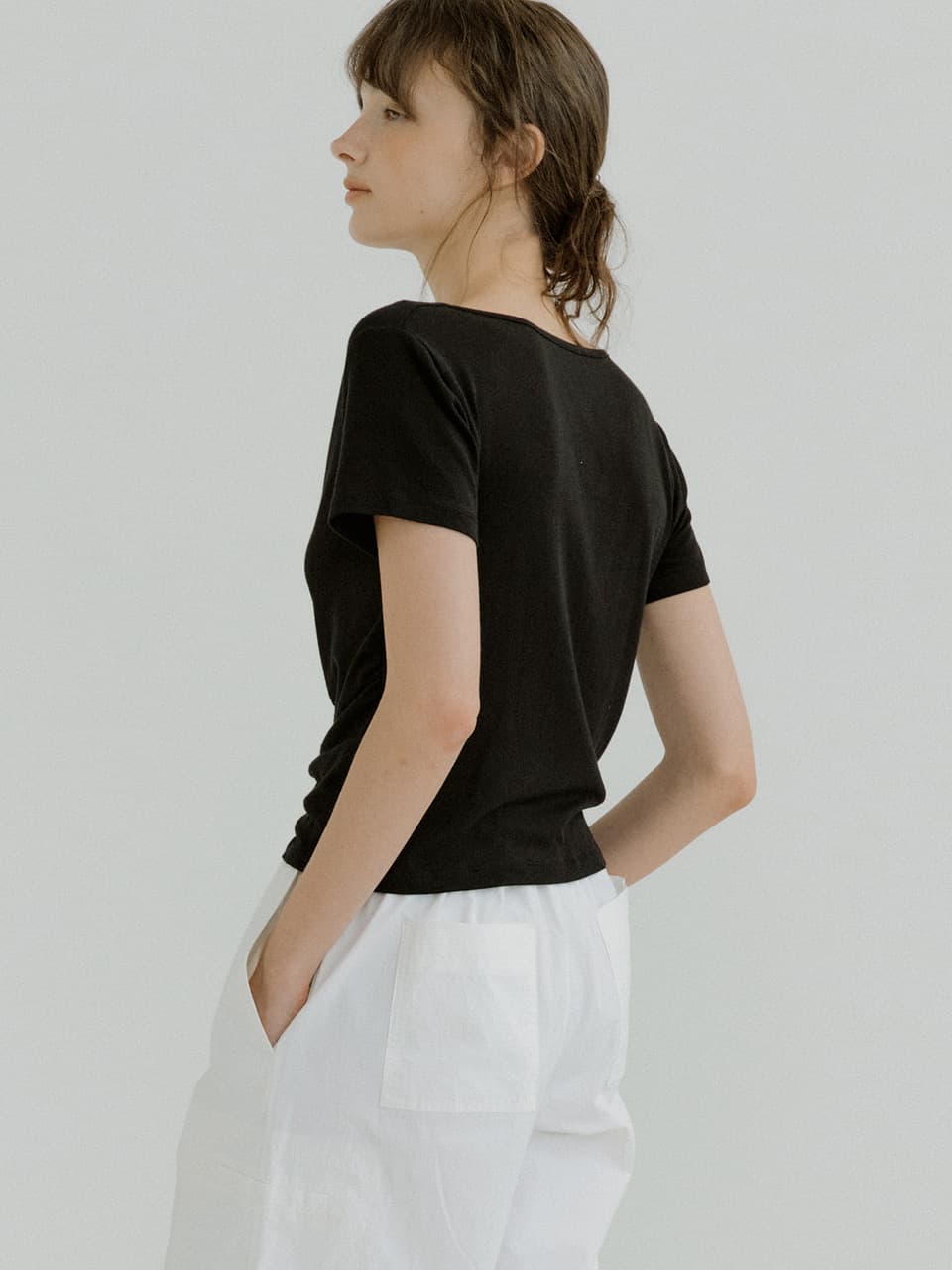 twist strap T-shirt (black) orc 6069 — vue 4