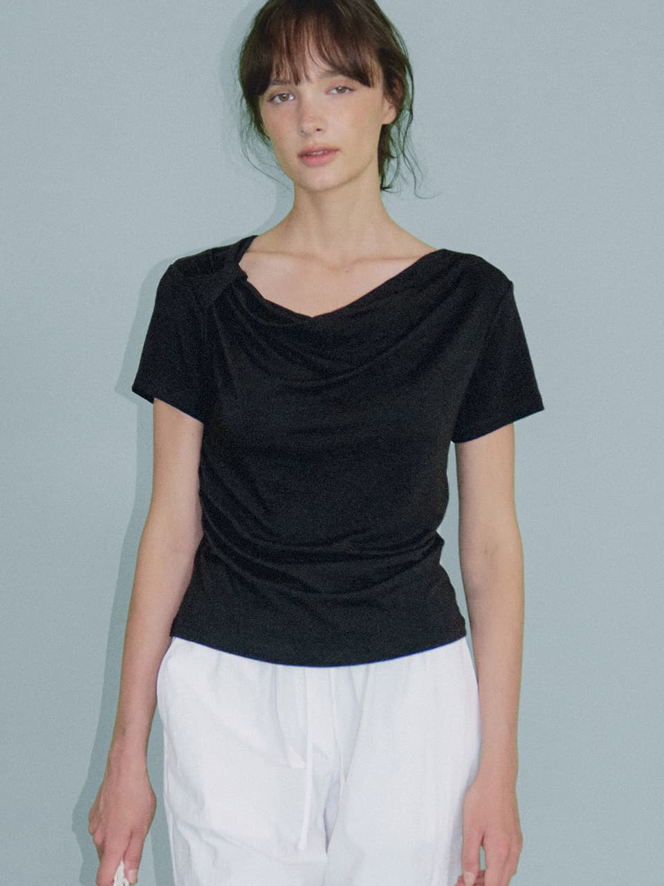 twist strap T-shirt (black) orc 6069