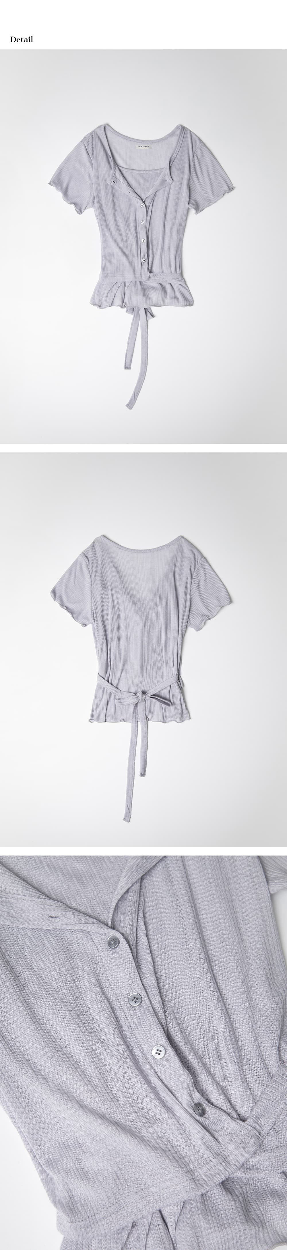 layered wrap detail T-shirt (blue gray) orc 6070 — vue 9