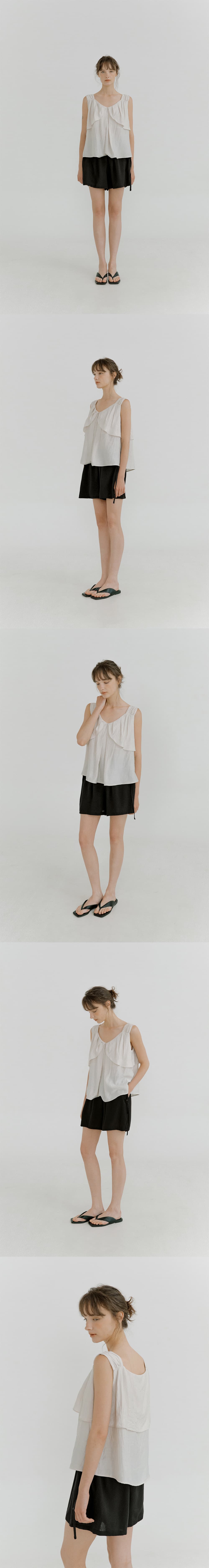 flap shirring flared blouse (ash beige) orc 6076 — vue 6