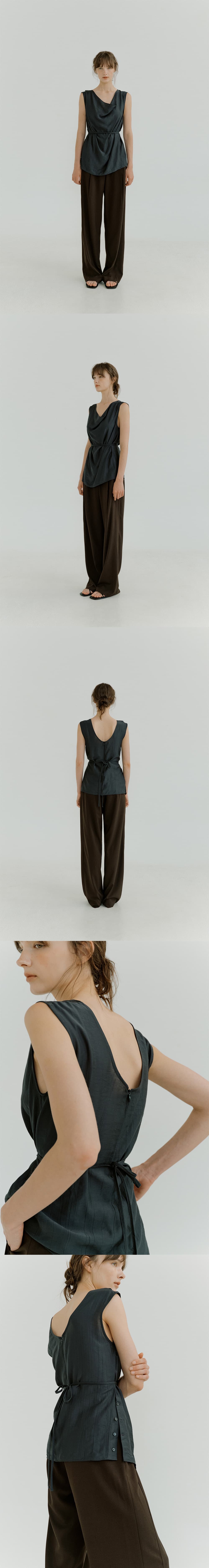 draped side open blouse (charcoal) orc 6080 — vue 6