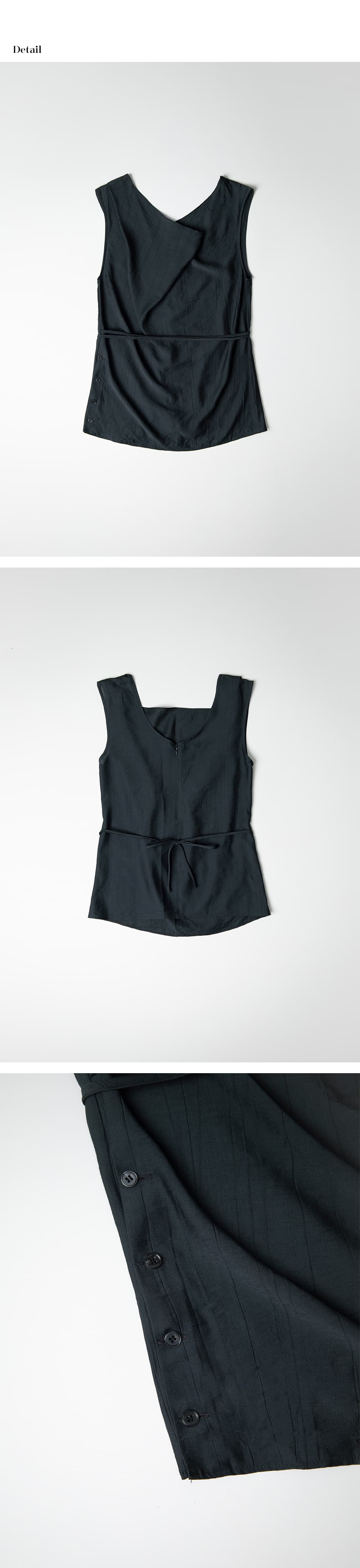 draped side open blouse (charcoal) orc 6080 — vue 9