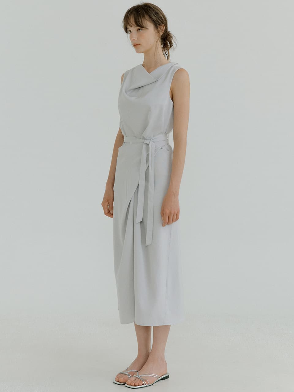 draped halter dress (pale blue) orc 6083 — vue 3