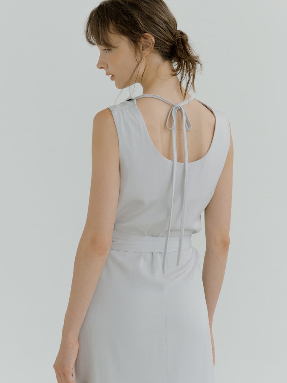 draped halter dress (pale blue) orc 6083 — vue 4