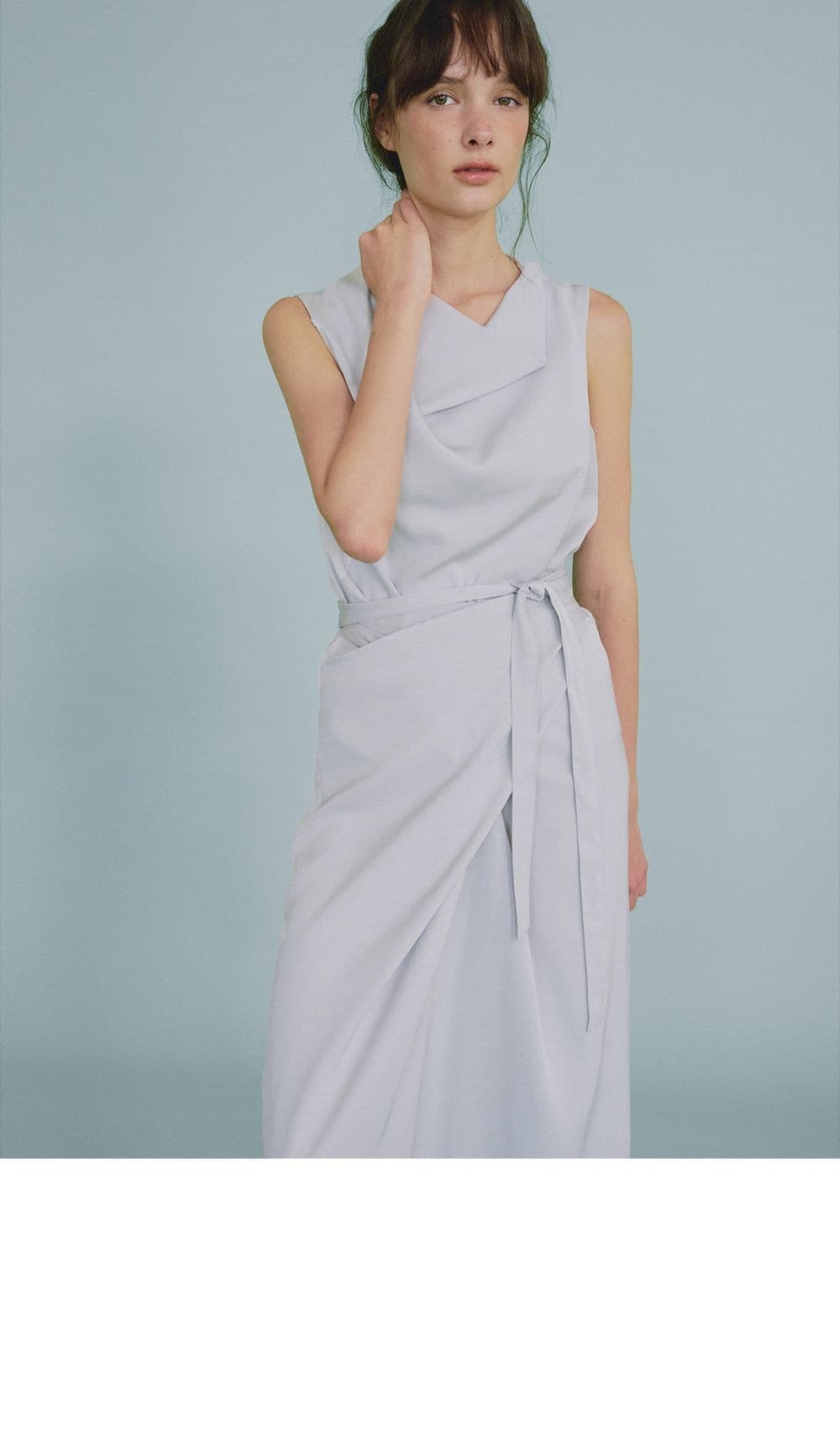 draped halter dress (pale blue) orc 6083 — vue 5