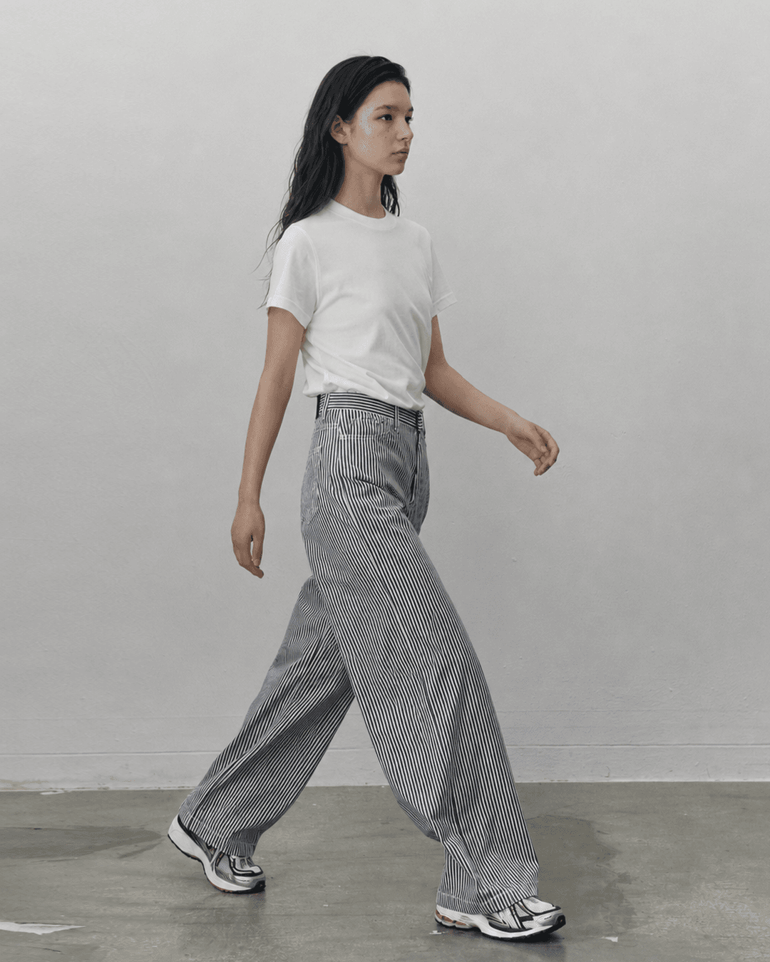 Stripe wideleg jeans - Blue — vue 2
