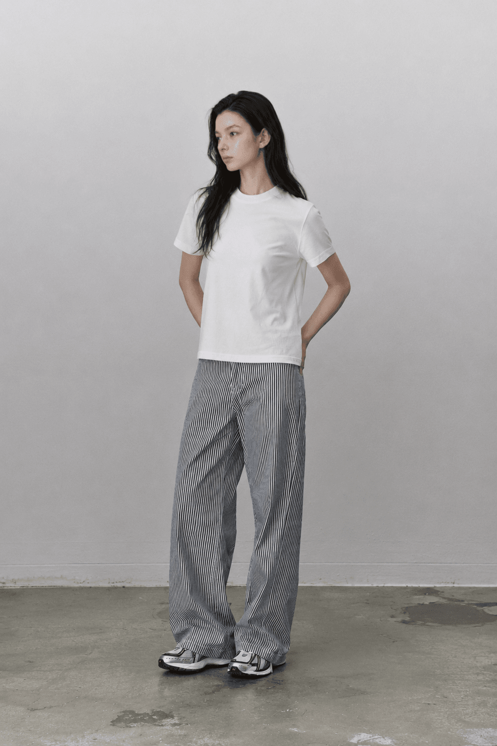 Stripe wideleg jeans - Blue — vue 3