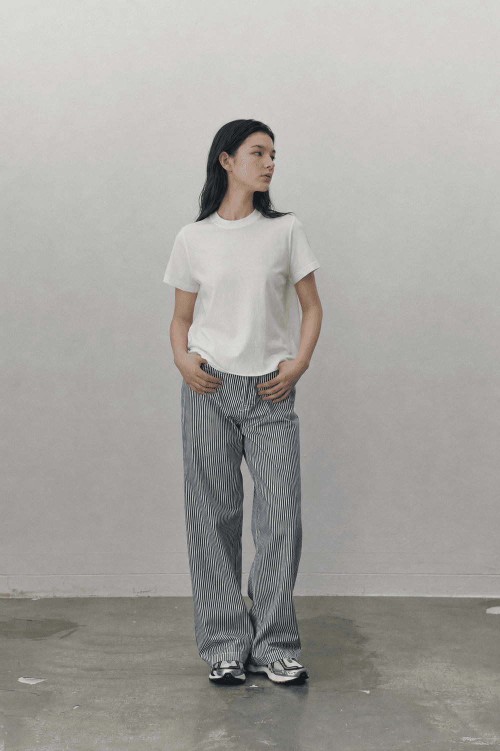 Stripe wideleg jeans - Blue — vue 4