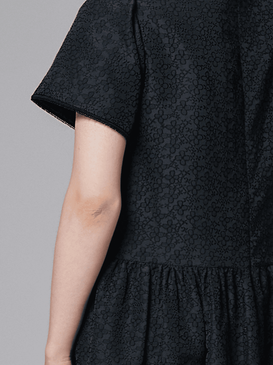 Flower Jacquard dress - Black — vue 2