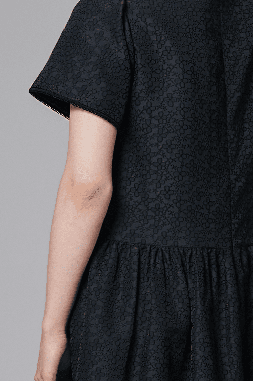Flower Jacquard dress - Black — vue 4