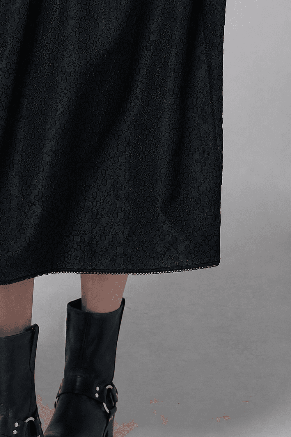 Flower Jacquard dress - Black — vue 5