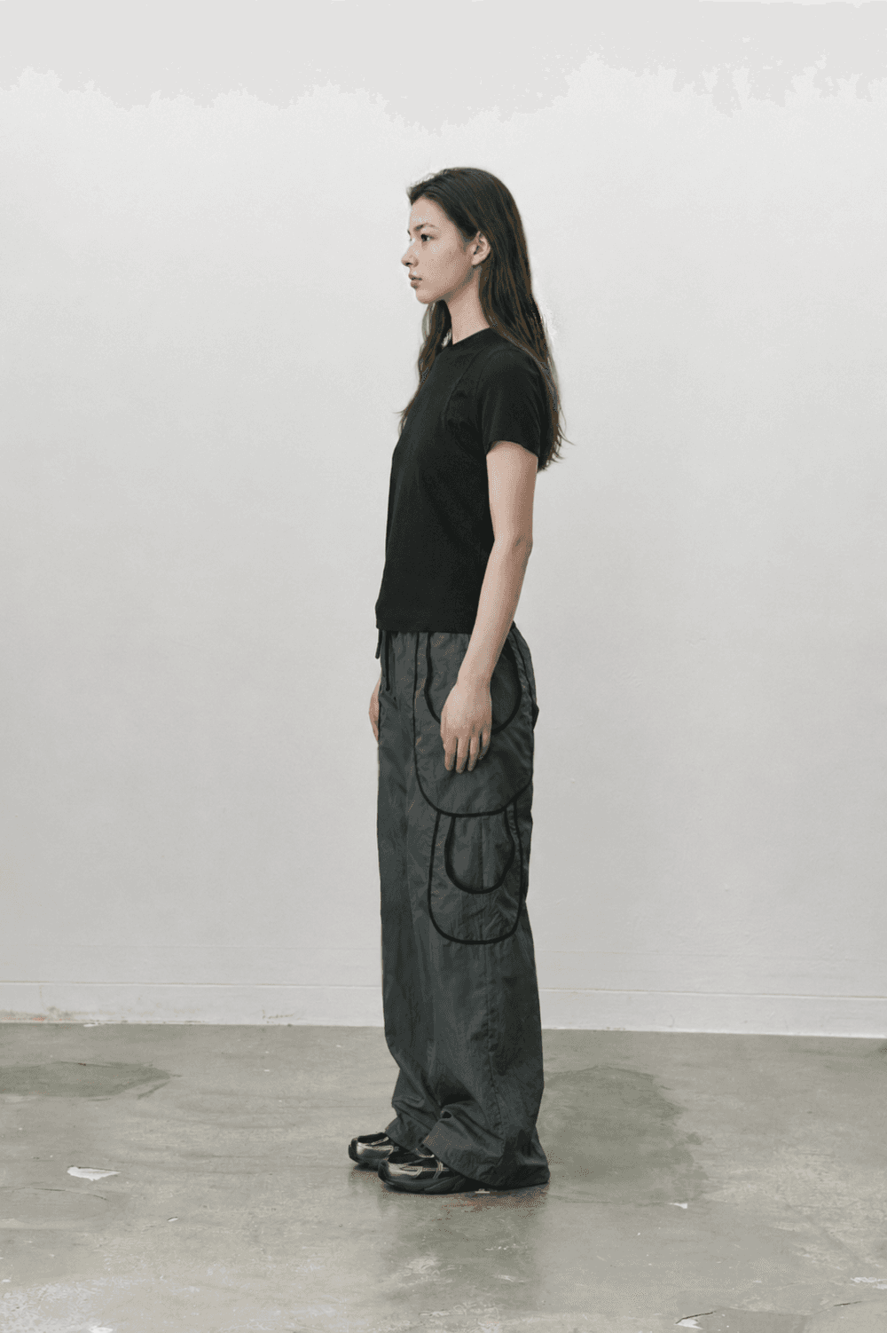 Cover stitch T shirt - Black — vue 8