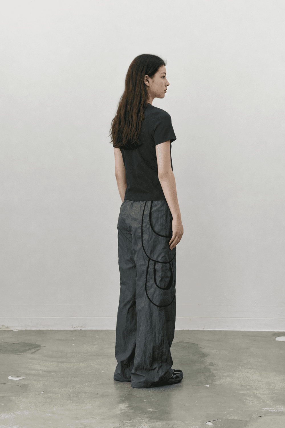 Cover stitch T shirt - Black — vue 9