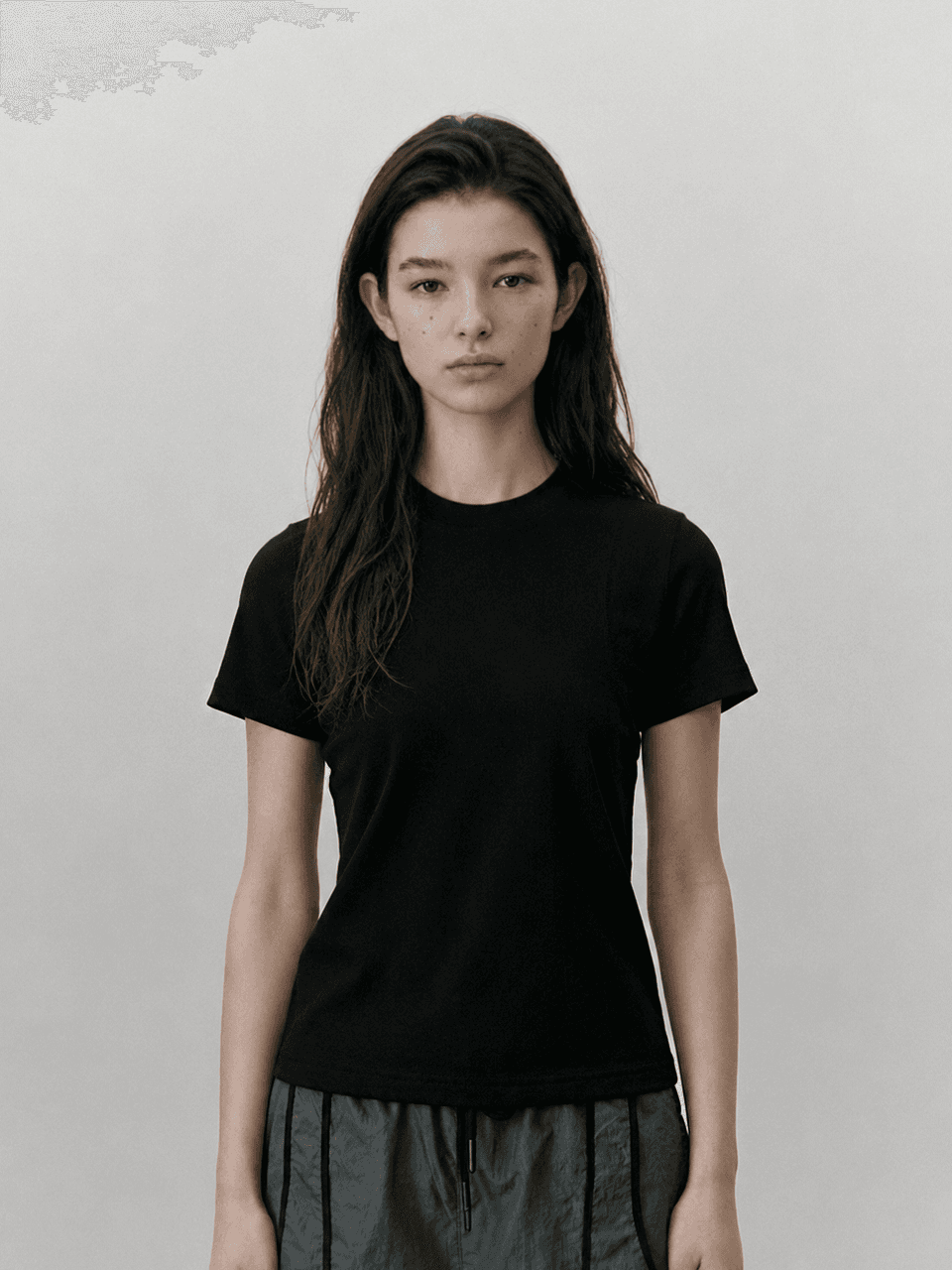 Cover stitch T shirt - Black