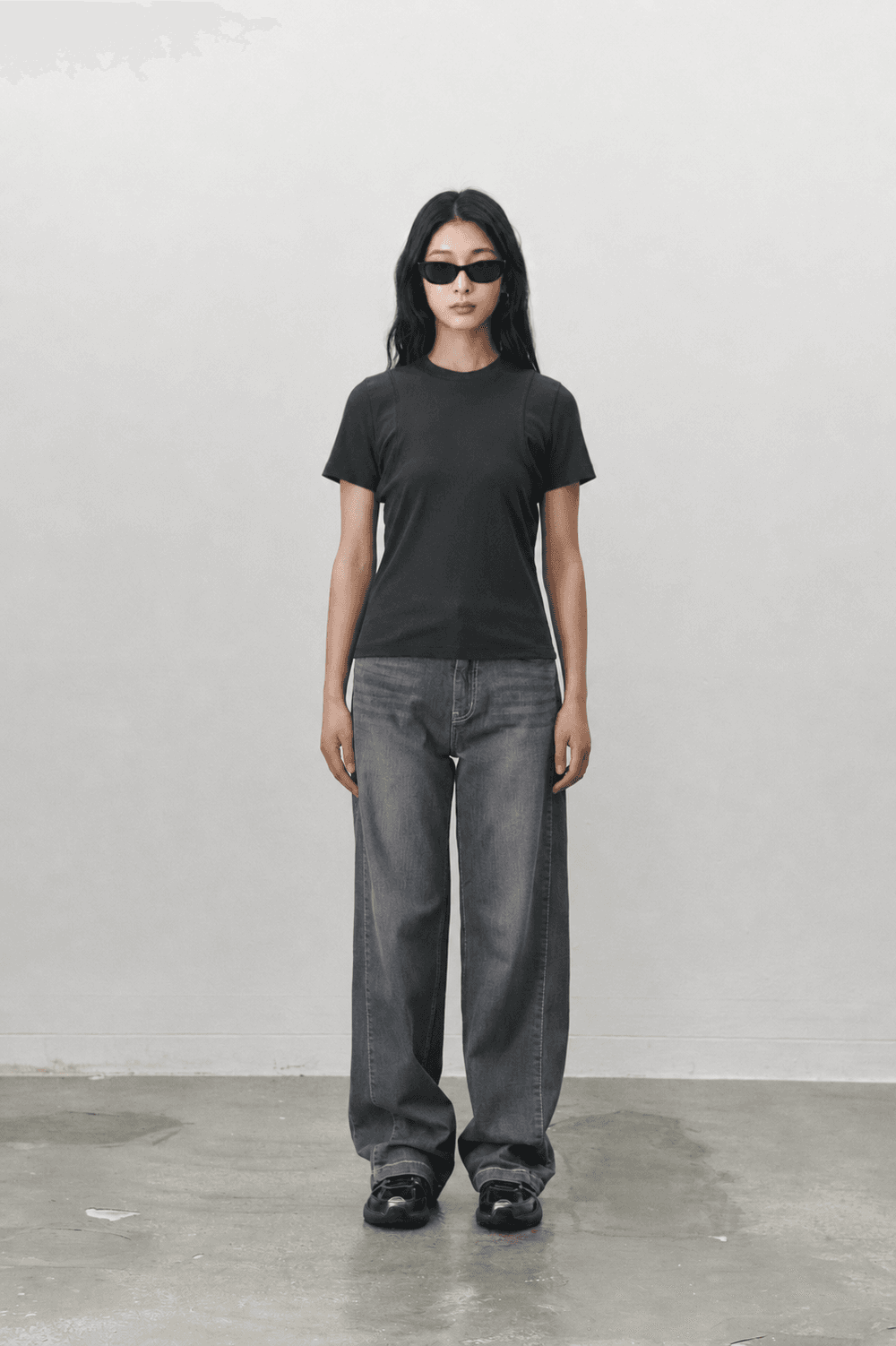 Cover stitch T shirt - Dark gray — vue 3