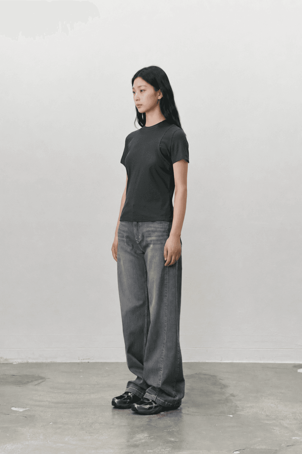 Cover stitch T shirt - Dark gray — vue 6