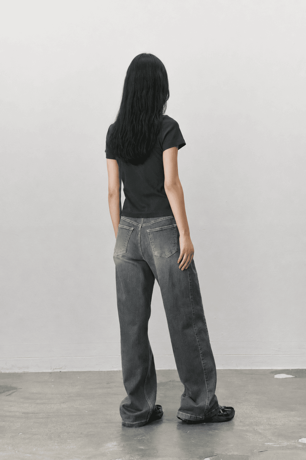 Cover stitch T shirt - Dark gray — vue 8