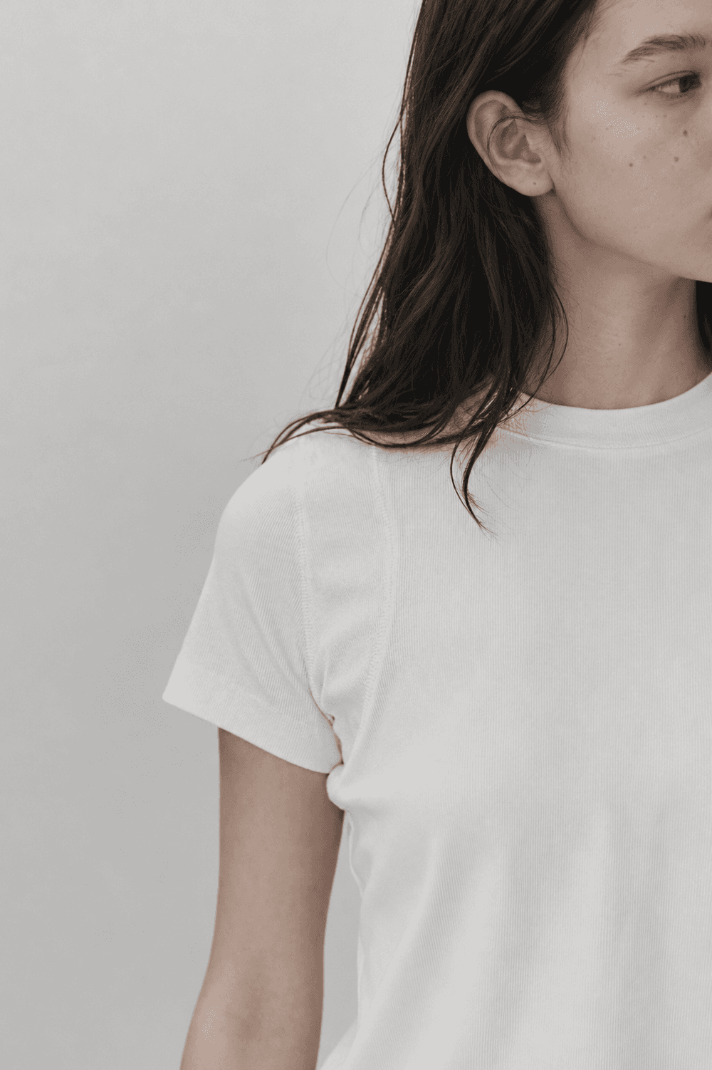 Cover stitch T shirt - Cream — vue 5