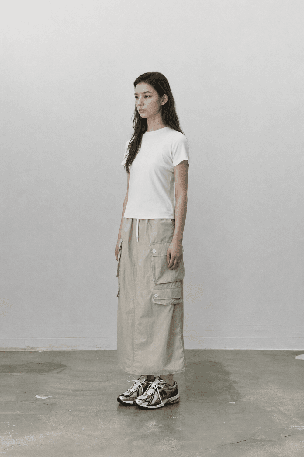 Cover stitch T shirt - Cream — vue 7