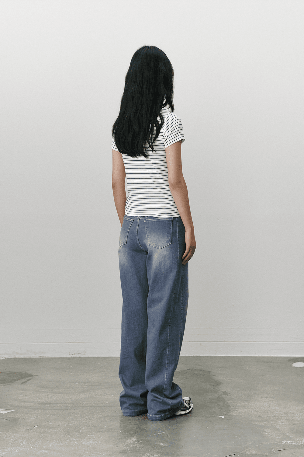 Pin stripe T shirt - White — vue 8