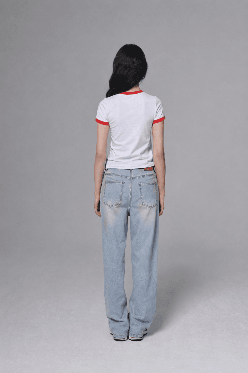 Heart ringer T shirt - White/Red — vue 6