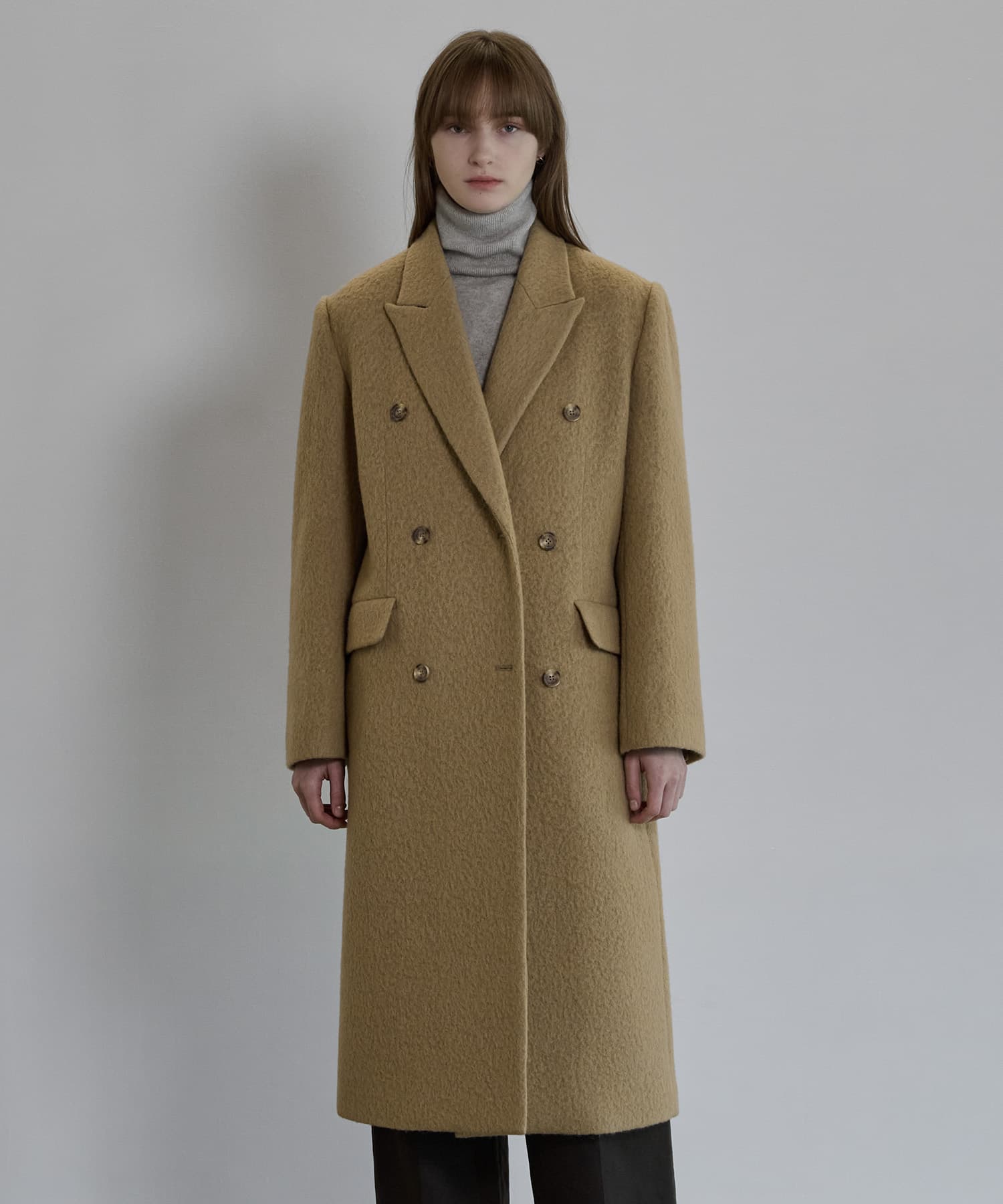 [renewal] Hairy wool double coat - Camel — vue 3