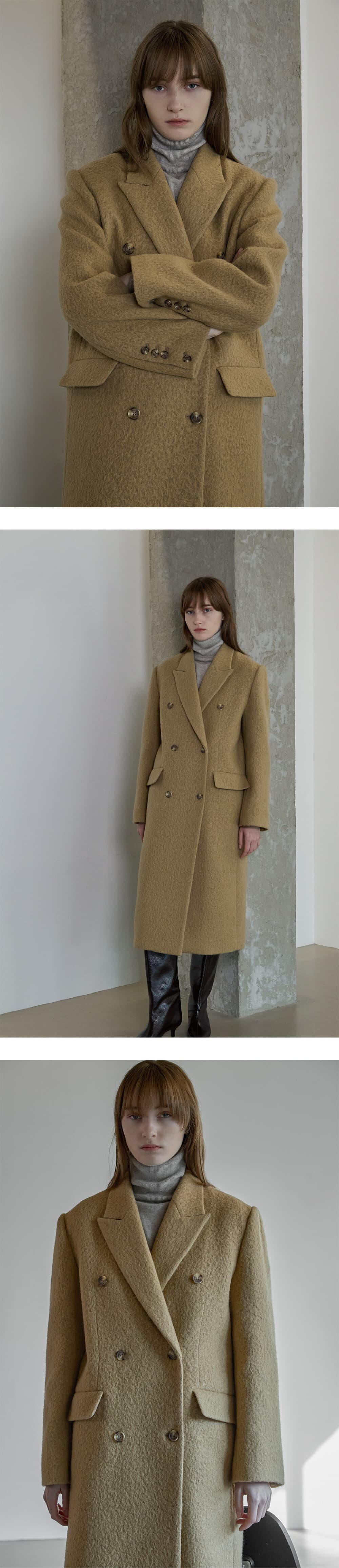 [renewal] Hairy wool double coat - Camel — vue 6