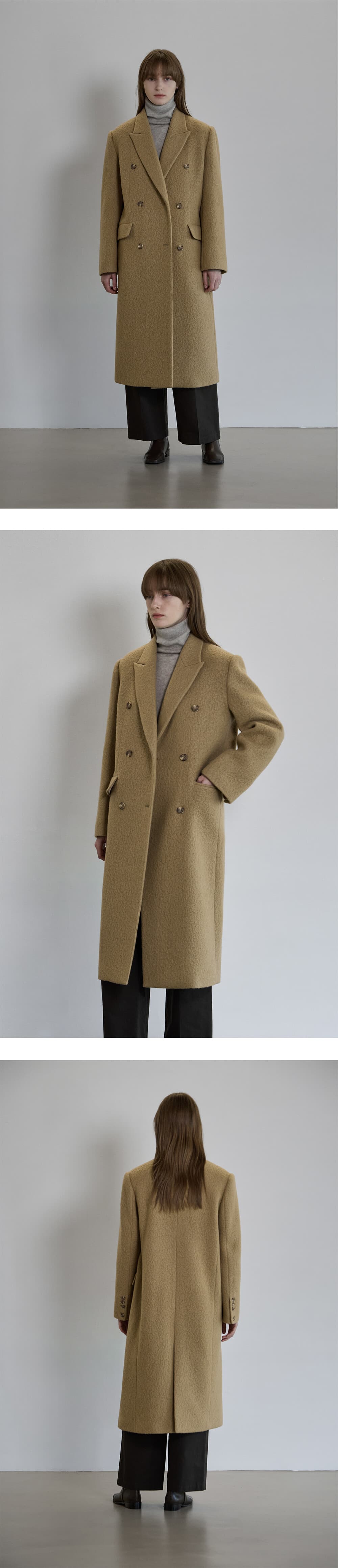 [renewal] Hairy wool double coat - Camel — vue 7