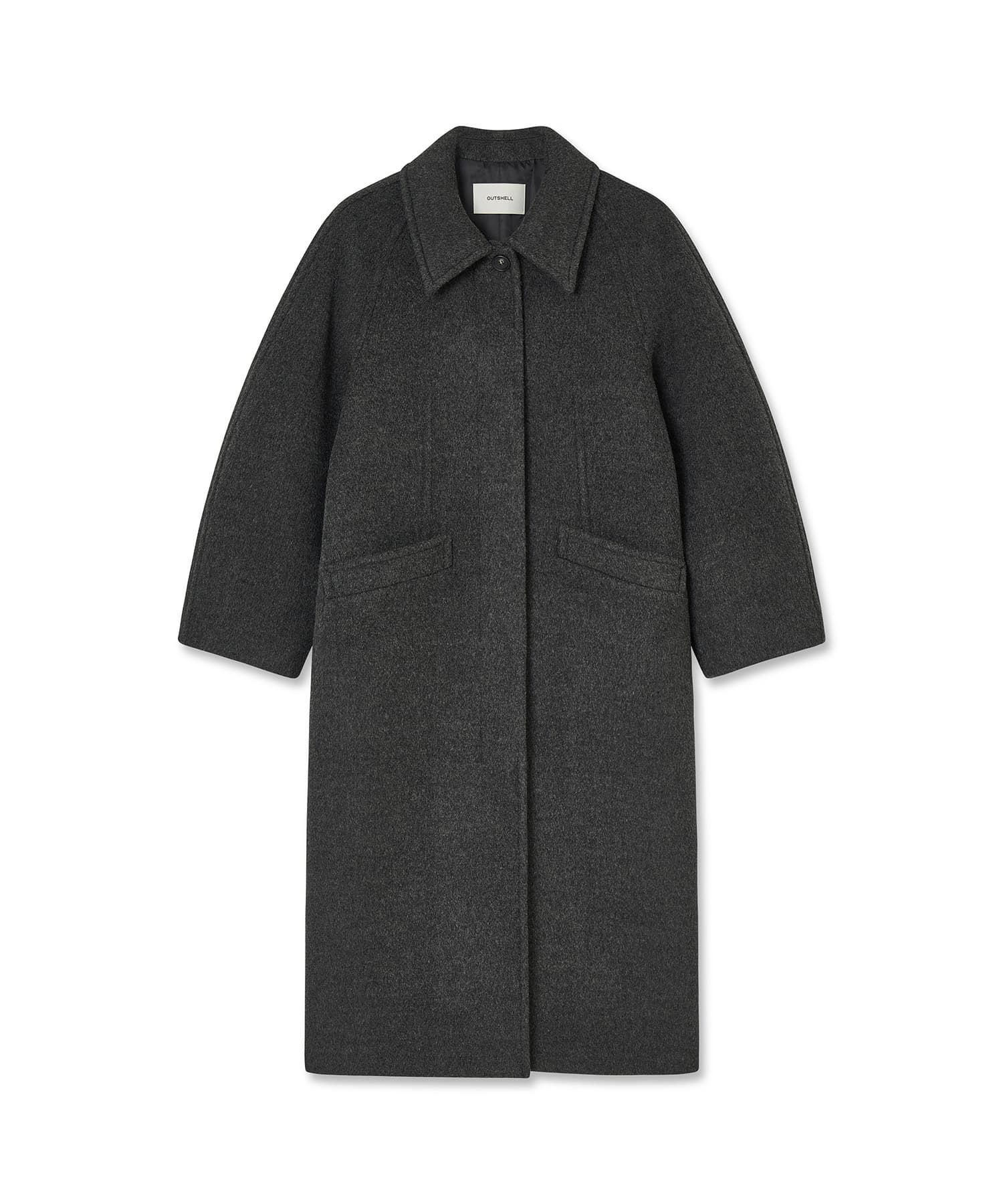 Merino wool balmacaan coat - Charcoal — vue 4