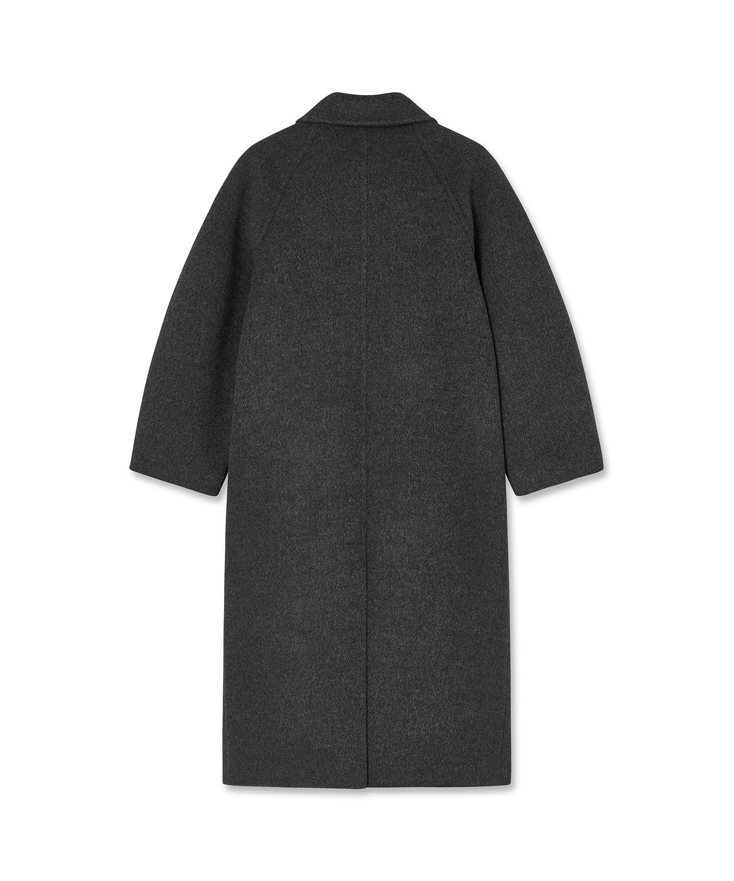 Merino wool balmacaan coat - Charcoal — vue 5