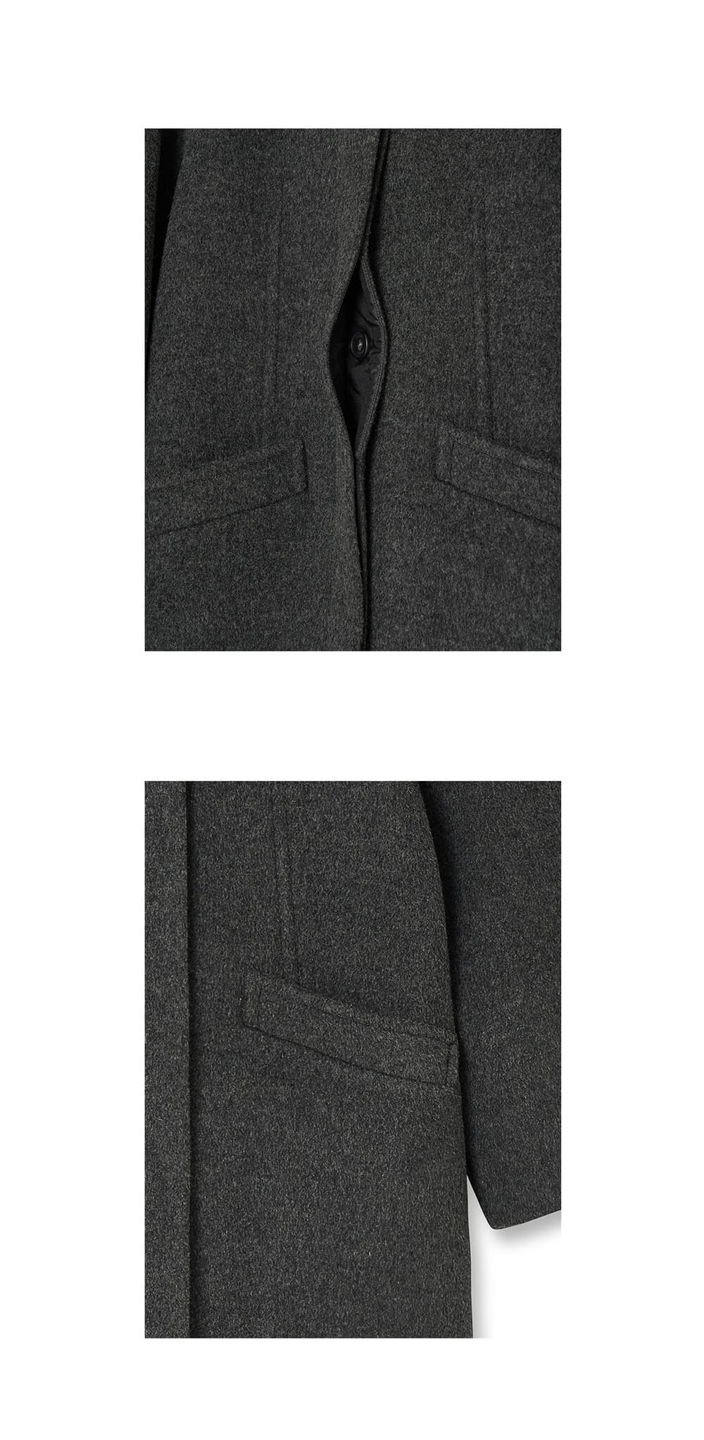 Merino wool balmacaan coat - Charcoal — vue 9