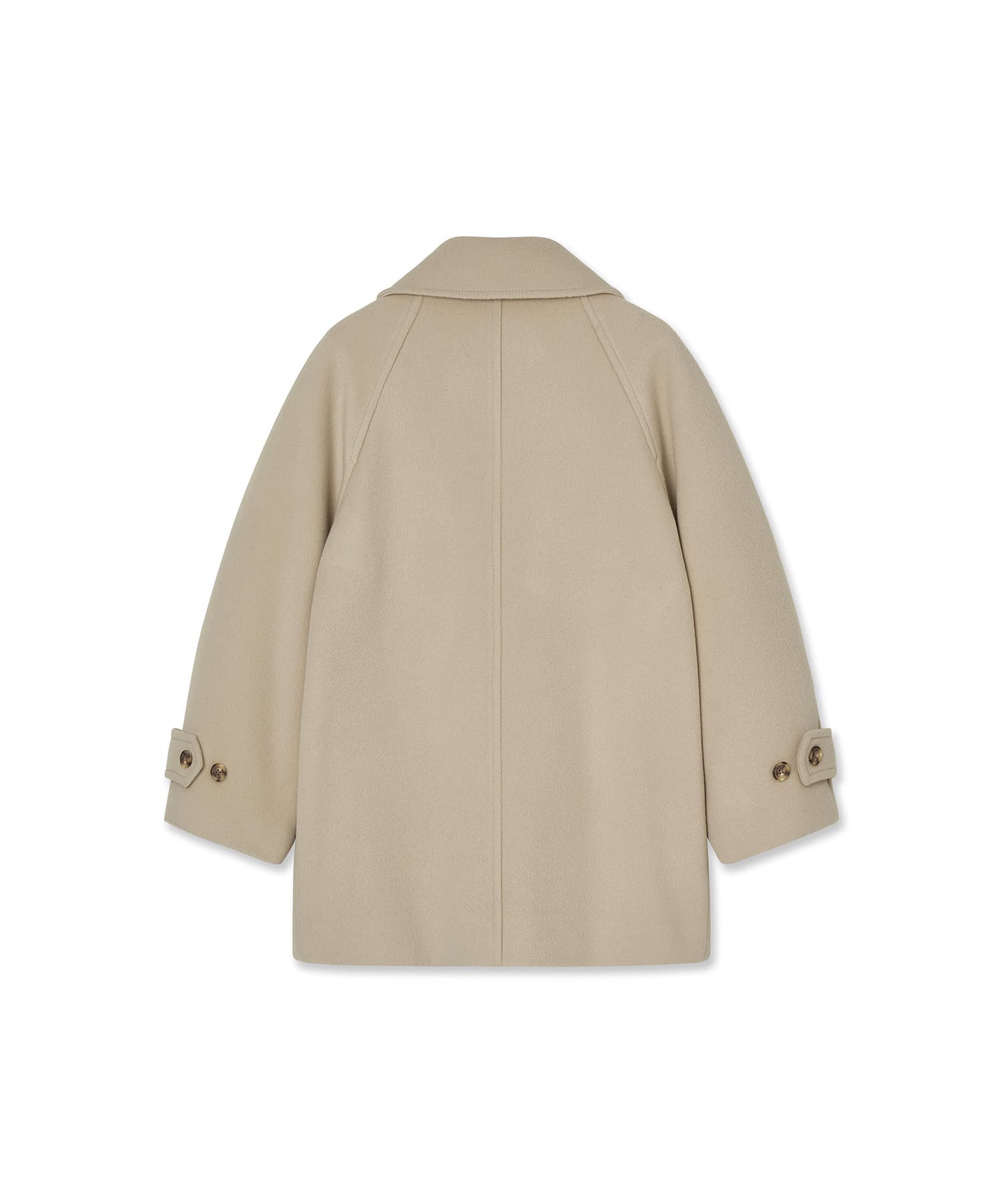 Cashmere blended pea coat - Light Beige — vue 4