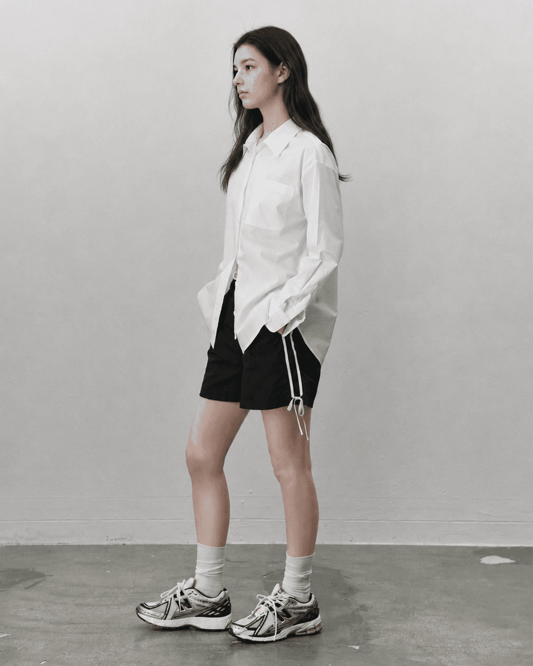 Ribbon nylon shorts - Black — vue 2