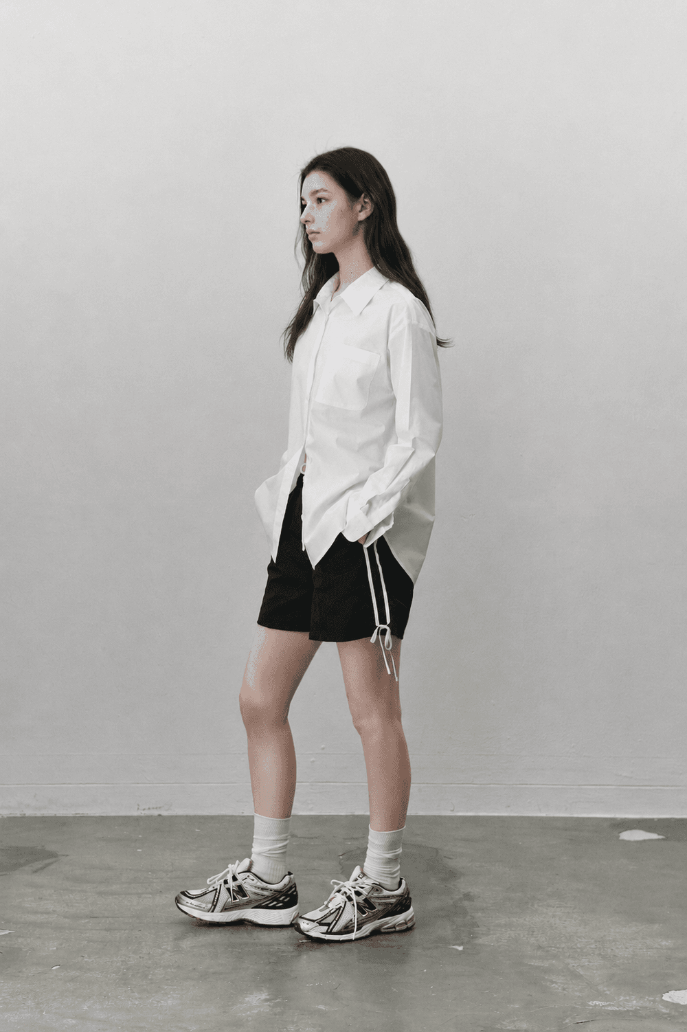 Ribbon nylon shorts - Black — vue 6