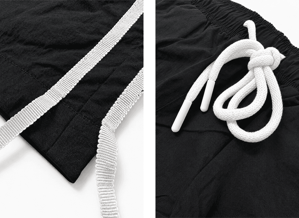 Ribbon nylon shorts - Black — vue 9
