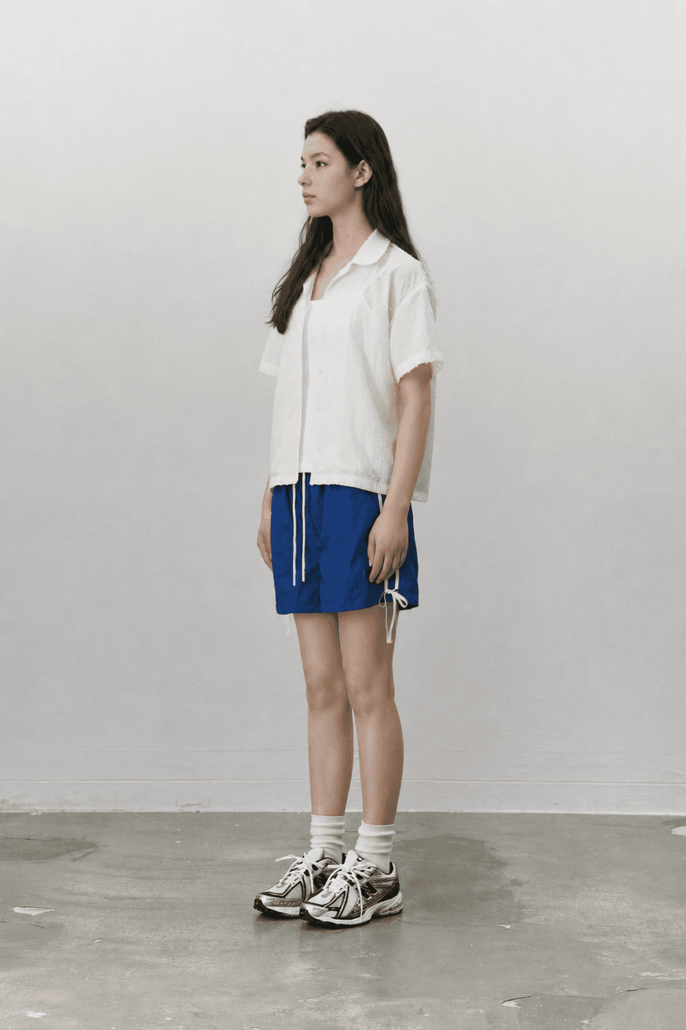 Ribbon nylon shorts - Blue — vue 5